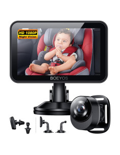 Espejo de Coche para Bebé BOEYOS BM500 - Pantalla 4.3" HD 1080P