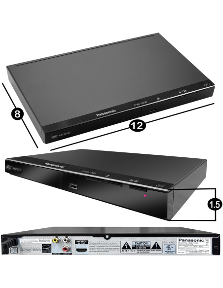 Reproductor de DVD Panasonic DVD-S700 + Control Remoto + Cable HDMI 4K + USB 64GB Reproductor de DVD Panasonic DVD-S700 + Control Remoto + Cable HDMI 4K + USB 64GB