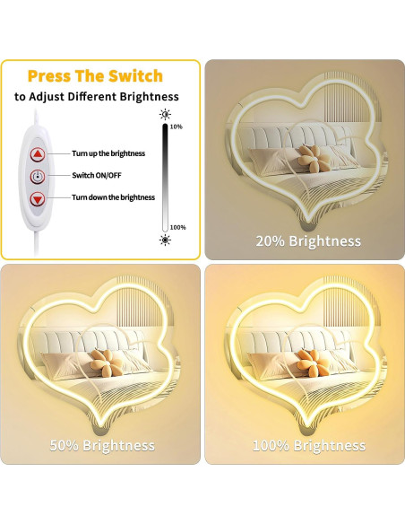 Espejo Acrílico Corazón LED Dimmable KeyDoors 30x29.5cm Espejo Acrílico Corazón LED Dimmable KeyDoors 30x29.5cm