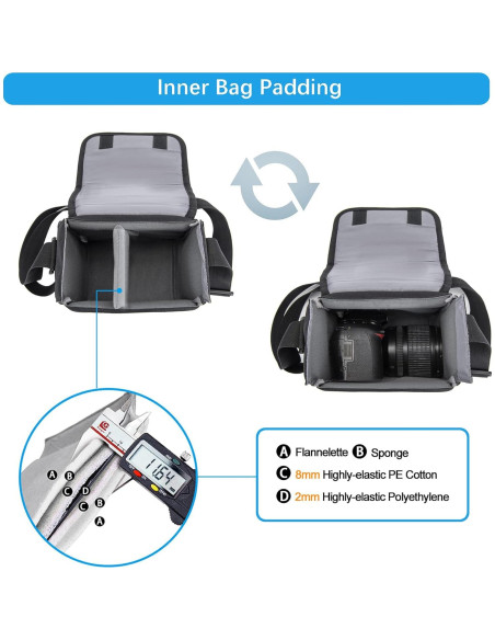 Bolsa de Cámara Cwatcun para Polaroid Now I-Type Negra Bolsa de Cámara Cwatcun para Polaroid Now I-Type Negra