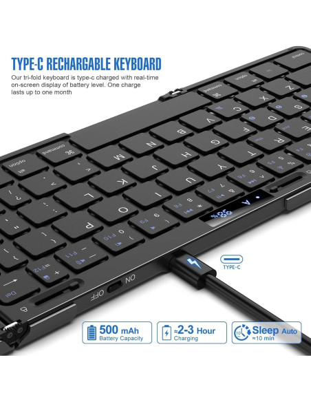 Teclado Bluetooth Plegable JOMAA con Trackpad y RGB Teclado Bluetooth Plegable JOMAA con Trackpad y RGB