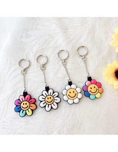 Funda Silicona Antirayaduras para AirTag Girasol Blanco