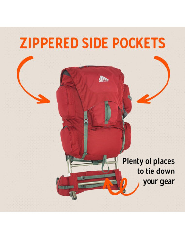 Mochila de Senderismo Kelty Marco Externo 65L Rojo Granate