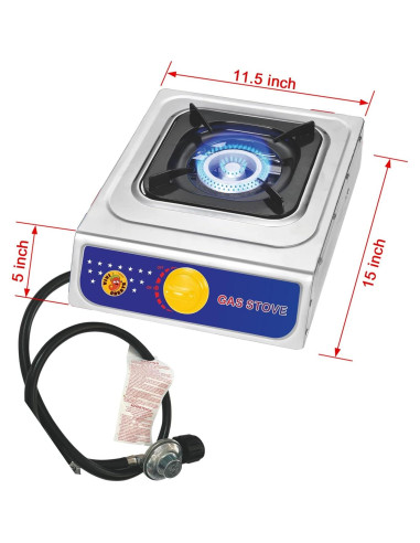 Estufa de Gas Propano Vivicreate 10000 BTU Portátil Acero Inoxidable