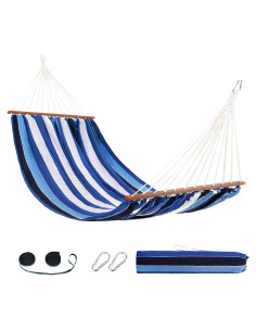 Hamaca de Barra Extendida Lazy Daze de Algodón Azul 204kg