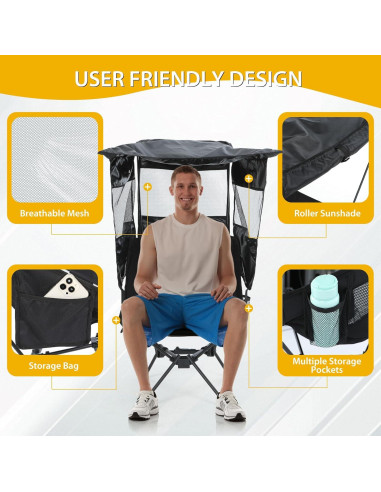 Silla de Camping Nice C con Dosel Desmontable 1.97 kg
