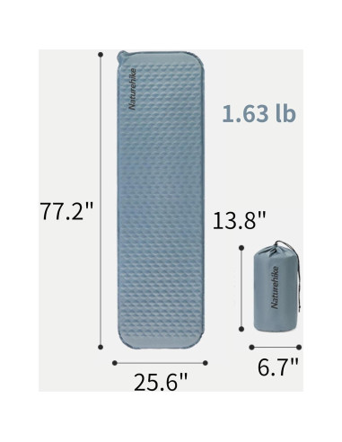 Colchón Autoinflable Naturehike 185x55 cm Ligero y Plegable