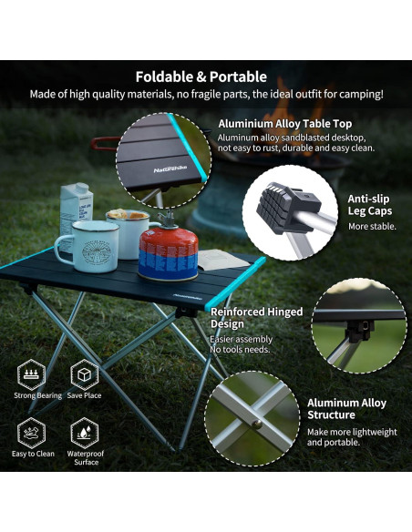 Mesa de Camping Plegable Naturehike FT08, Aluminio 1.7 kg Mesa de Camping Plegable Naturehike FT08, Aluminio 1.7 kg