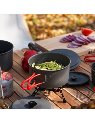 Juego de Utensilios de Cocina Compacto Alocs para Camping 5 Piezas