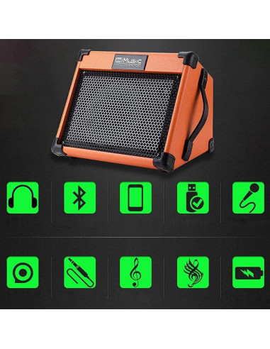 Amplificador Acústico Bluetooth COOLMUSIC AC20 20W 2 Canales