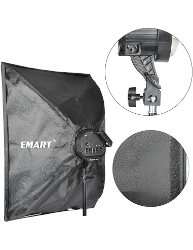 Kit de Iluminación Fotográfica EMART Softbox 2 Pack 45W 5500K