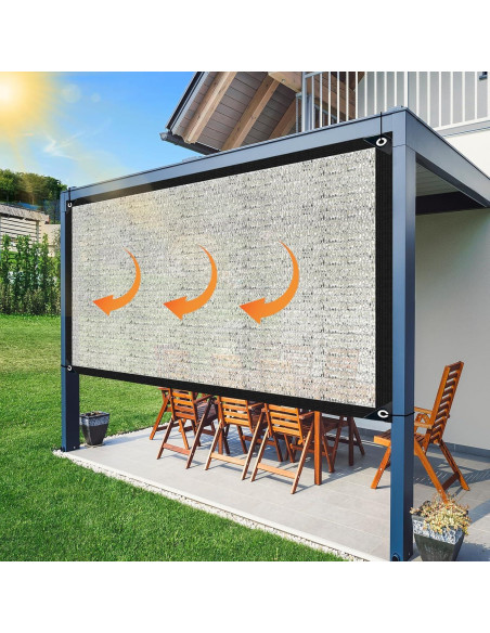 Tela de Sombra Aluminio BXAEYIPOR 3.05x3.05m 80% UV Plata Tela de Sombra Aluminio BXAEYIPOR 3.05x3.05m 80% UV Plata