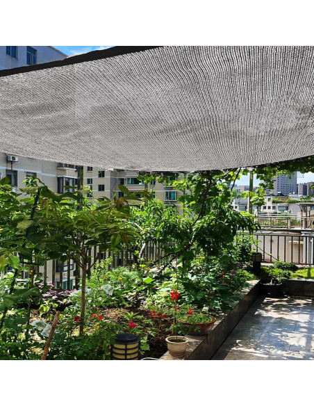Tela de Sombra Aluminio BXAEYIPOR 3.05x3.05m 80% UV Plata Tela de Sombra Aluminio BXAEYIPOR 3.05x3.05m 80% UV Plata