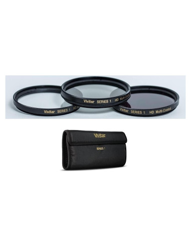 Kit de Filtros UV Polarizador FLD 46mm Vivitar para Nikon