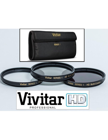 Kit de Filtros UV Polarizador FLD 46mm Vivitar para Nikon