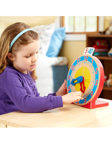 Reloj de Madera Educativo Melissa & Doug con Tarjetas de Tiempo
