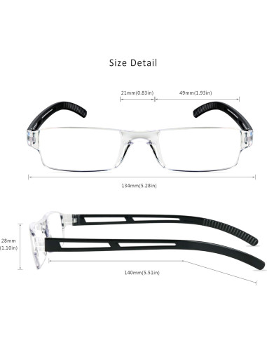 Gafas de Lectura LifeArt +2.50 Luz Azul Rectangulares
