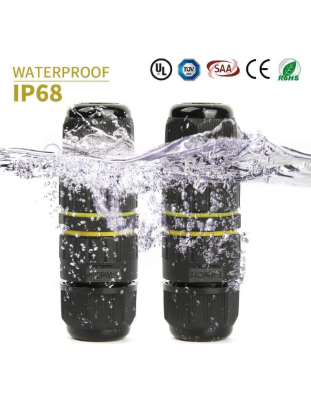 Caja de Conexiones Eléctricas IP68 HFJY M16 2 Vías 3 Pines Caja de Conexiones Eléctricas IP68 HFJY M16 2 Vías 3 Pines