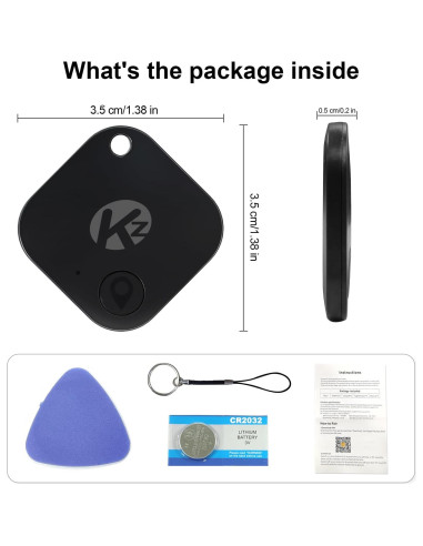 Rastreador Bluetooth KZO HST-02 Negro, Alerta de Desconexión