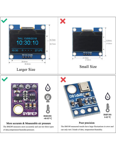 Kit Estación Meteorológica WiFi KeeYees GY-BME280 OLED 1.3"