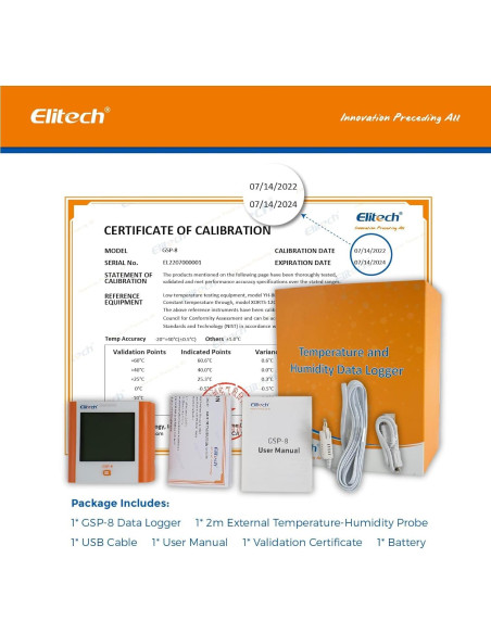 Registrador de Datos Elitech GSP-8 Temperatura y Humedad Registrador de Datos Elitech GSP-8 Temperatura y Humedad