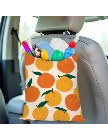 Bolsa de Basura para Auto Pykfrhh Naranja Impermeable 30x25cm
