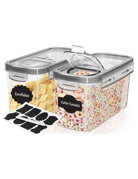 Contenedores de Cereal Utopia Kitchen 2 Litros Herméticos - Paquete de 2 Contenedores de Cereal Utopia Kitchen 2 Litros Herméticos - Paquete de 2