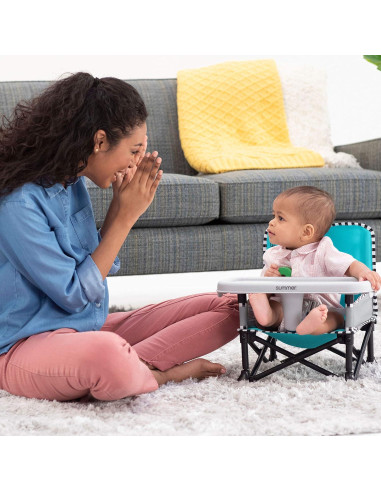 Silla Aumentadora Portátil Bright Starts Pop 'N Sit Aqua