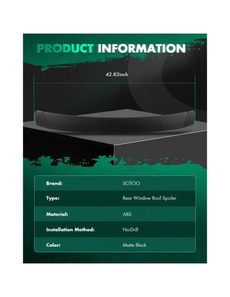 Alerón Trasero SCITOO para Toyota Corolla 2014-2019 Negro Alerón Trasero SCITOO para Toyota Corolla 2014-2019 Negro