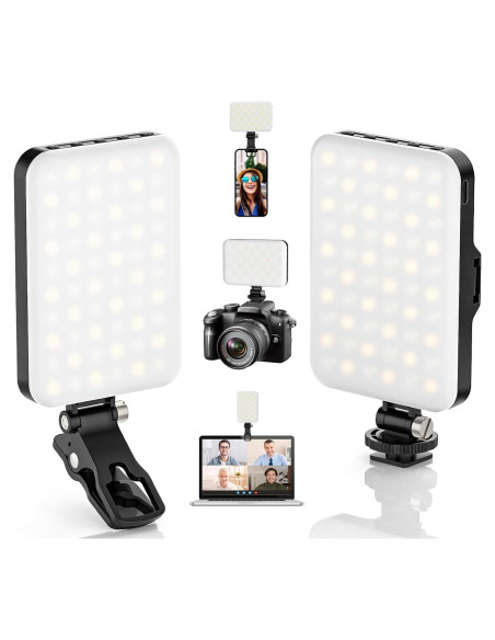 Paquete de 2 luces LED para selfies ALTSON 2200mAh 3 modos Paquete de 2 luces LED para selfies ALTSON 2200mAh 3 modos