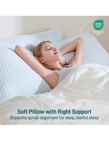 Juego de 2 almohadas Aveallore viscoelásticas hipoalergénicas Queen