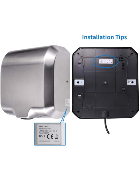 Secador de Manos Automático Goetland 1800W Acero Inoxidable Secador de Manos Automático Goetland 1800W Acero Inoxidable