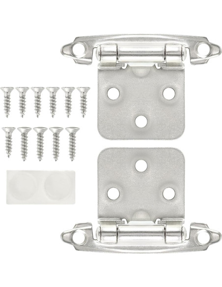 Bisagras de Gabinete QWORK 50 pcs Acero Inoxidable Cepillado Bisagras de Gabinete QWORK 50 pcs Acero Inoxidable Cepillado