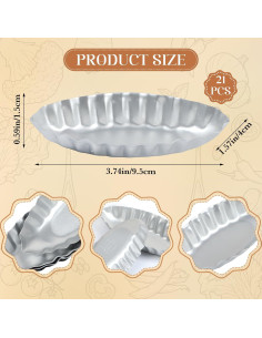 21 Piezas Moldes de Tarta de Huevo Barco Liobelon Aluminio 2