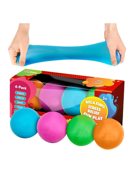 Pelotas Antiestrés Playbees 4PK - Juguetes Sensoriales 5.08 cm Pelotas Antiestrés Playbees 4PK - Juguetes Sensoriales 5.08 cm