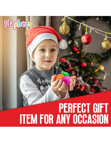 Pelotas Antiestrés Playbees 4PK - Juguetes Sensoriales 5.08 cm