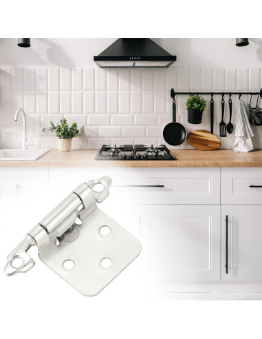 Bisagras de Gabinete QWORK 50 pcs Acero Inoxidable Cepillado