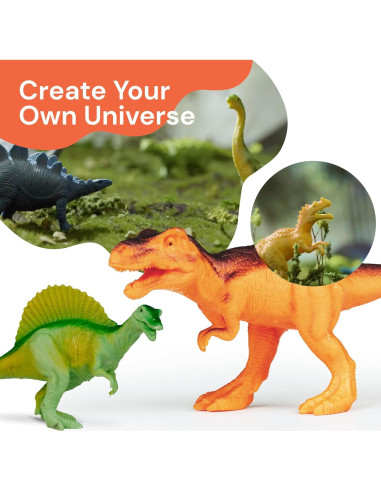 Set de 12 Dinosaurios Realistas PLAYVIBE con Caja de Almacenamiento