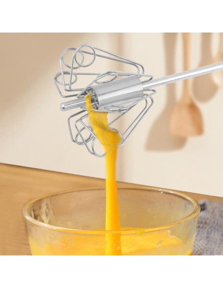 Batidor de huevos semiautomático EMVANV de acero inoxidable 29.5cm Batidor de huevos semiautomático EMVANV de acero inoxidable 29.5cm