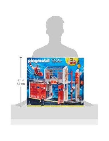 Estación de Bomberos Playmobil 9462 con Helicóptero y Accesorios