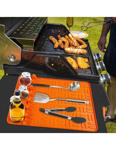 Alfombrilla de Silicona para Parrilla Waritili 2pcs 39.37x26.67cm Alfombrilla de Silicona para Parrilla Waritili 2pcs 39.37x26.67cm