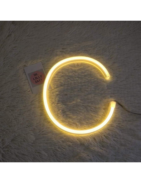 Luz de Neón LED Letra C ENUOLI LIGHT 20.32x12.7 cm Luz de Neón LED Letra C ENUOLI LIGHT 20.32x12.7 cm