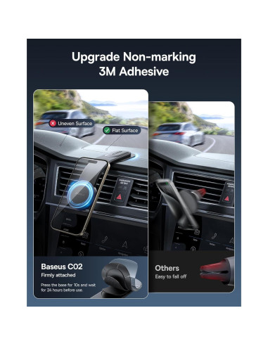 Soporte de Coche Baseus Magsafe C02 Pro Negro 25N Ajustable