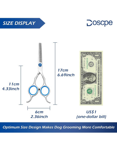 Tijeras de Adelgazamiento para Perros Doscpe 16.99 cm Acero Inoxidable