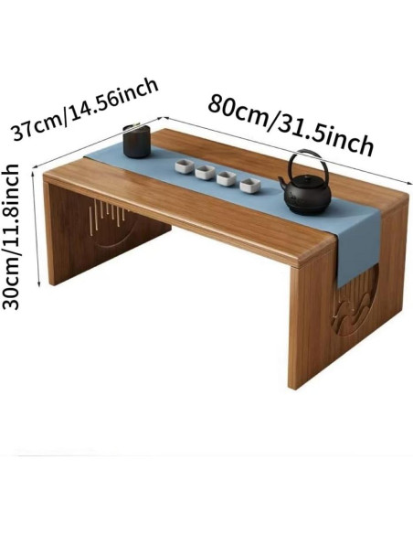 Mesa de café plegable Ekjkldo 80 cm de bambú marrón Mesa de café plegable Ekjkldo 80 cm de bambú marrón
