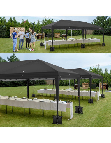 Carpa Plegable VINGLI 10x6 m Impermeable con Bolsa de Transporte