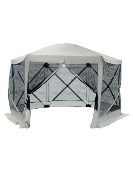 Carpa Plegable Outsunny 3.5x3.5m Hexagonal Beige para Exterior Carpa Plegable Outsunny 3.5x3.5m Hexagonal Beige para Exterior