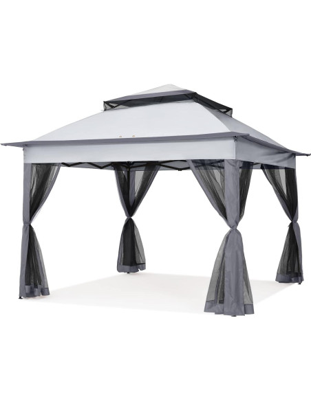 Carpa Plegable COOSHADE 11x11m Gris Oscuro con Mosquitera Carpa Plegable COOSHADE 11x11m Gris Oscuro con Mosquitera
