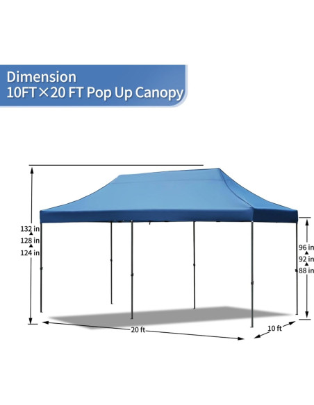 Carpa Pop Up 3x6m Wheloy con 6 Paredes Laterales Azul Carpa Pop Up 3x6m Wheloy con 6 Paredes Laterales Azul