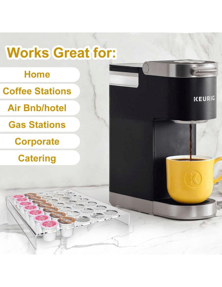 Soporte organizador para 35 cápsulas K-Cup Urcreeds acrílico Soporte organizador para 35 cápsulas K-Cup Urcreeds acrílico